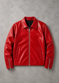 Size chart - Red Faux Leather Zip Jacket