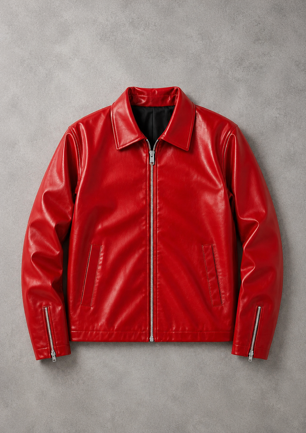 Size chart - Red Faux Leather Zip Jacket