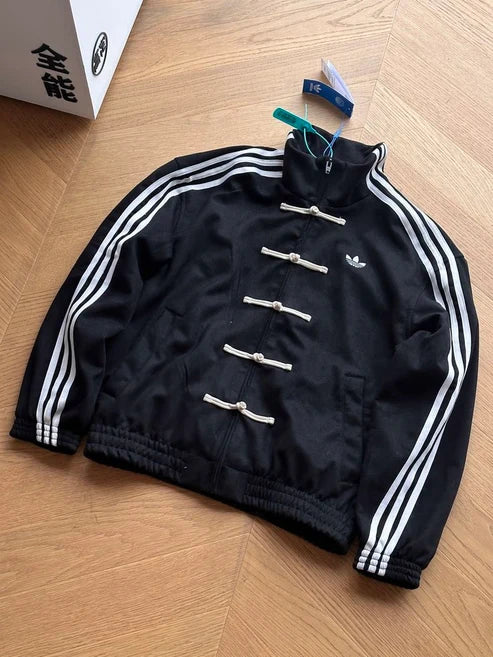 CNY Black Jacket - flat lay front view