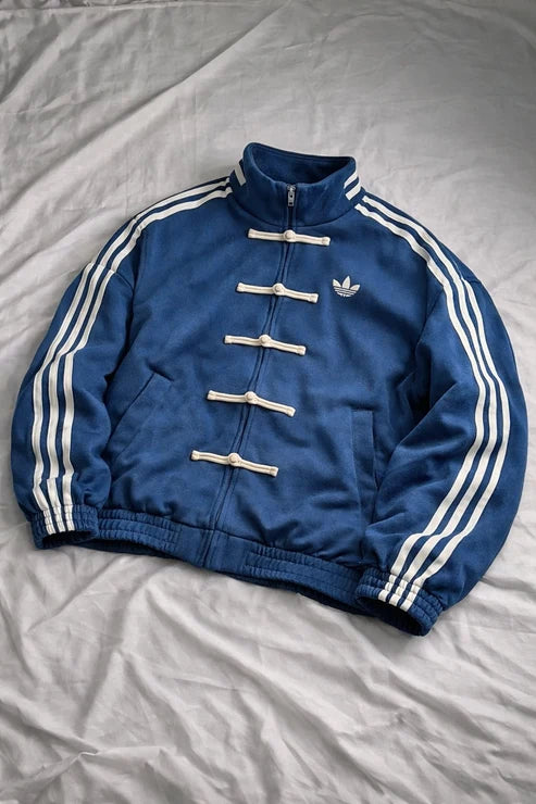 CNY Navy Blue Jacket - front view flat lay