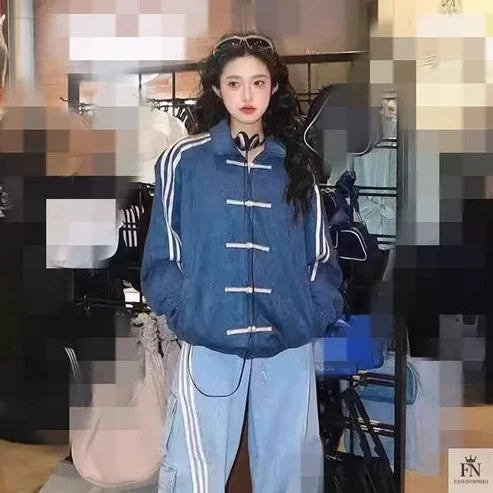 CNY Navy Blue Jacket - model wearing lifestyle