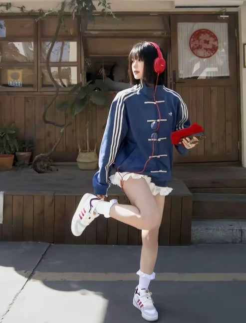 CNY Navy Blue Jacket - lifestyle street style