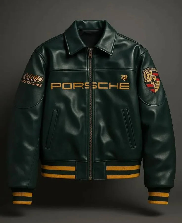 Aimé Leon Dore x Porsche jacket worn at racetrack