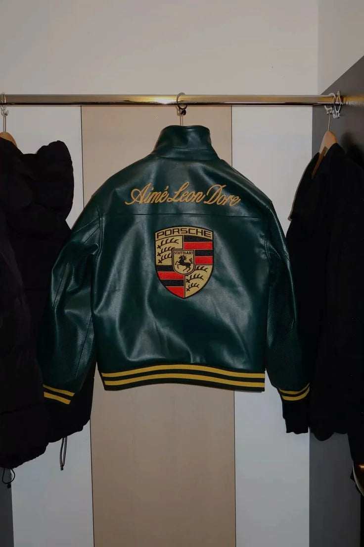 Aimé Leon Dore x Porsche jacket lifestyle shot
