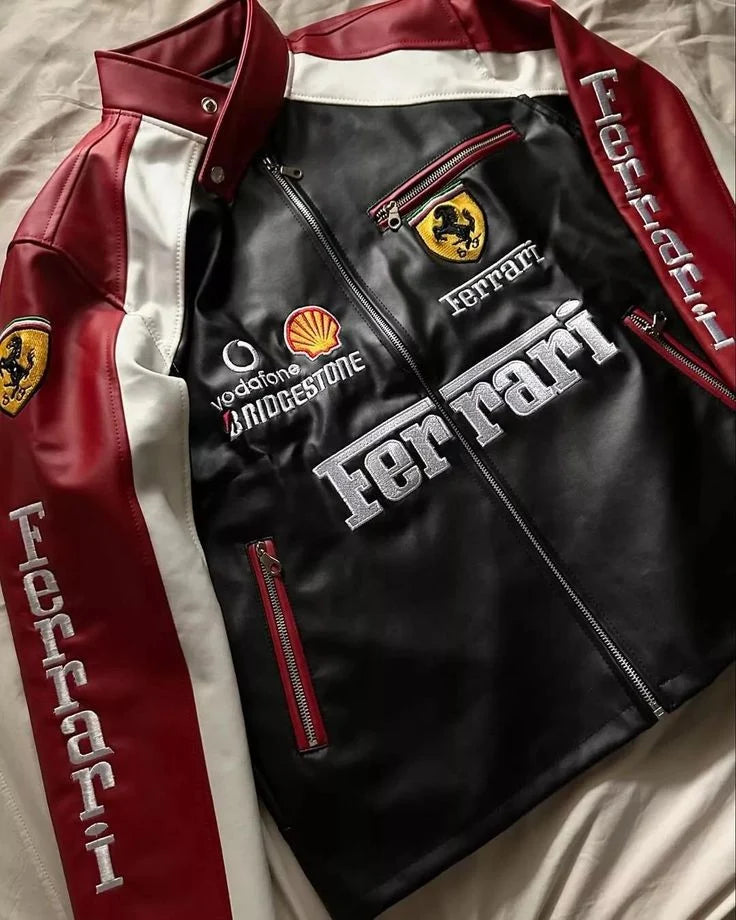 Ferrari F1 Racing Leather Jacket